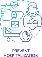 Prevent hospitalization blue gradient concept icon. Inpatient care. Goal of chronic disease management abstract idea thin line illustration. Isolated outline drawing vector