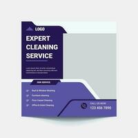 Cleaning service social media post template Design. Post Template for cleaning Service Square Flyer Template for social media, cleaning service banner design vector