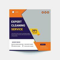 Cleaning service social media post template Design. Post Template for cleaning Service Square Flyer Template for social media, cleaning service banner design vector