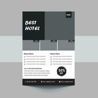 Best hotel service flyer template design. Golden hotel flyer poster leaflet design. cover, poster, a4 size, brochure, flyer, print ready vector