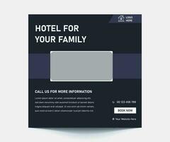 Hotel and Resorts Social Media Post Template vector