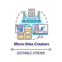 Micro sites creators concept icon. Sales online. Affiliate marketers type abstract idea thin line illustration. Isolated outline drawing. Editable stroke vector