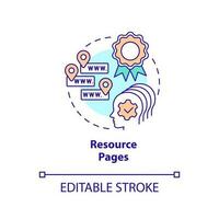 Resource pages concept icon. Problem solution. Content for affiliate website abstract idea thin line illustration. Isolated outline drawing. Editable stroke vector