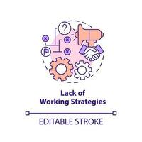 Lack of working strategies concept icon. Affiliate marketer mistake abstract idea thin line illustration. Isolated outline drawing. Editable stroke vector