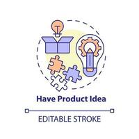 Have product idea concept icon. Sales insights. Become affiliate merchant abstract idea thin line illustration. Isolated outline drawing. Editable stroke vector