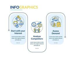 Seleccione afiliado márketing nicho rectángulo infografía modelo. datos visualización con 3 pasos. editable cronograma informacion cuadro. flujo de trabajo diseño con línea íconos vector