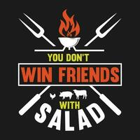 funny BBQ Grilling Vintage Funny Cooking Meat Grill Barbecue gift T-shirt vector