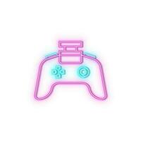 Controller device game icon brick wall and white background. vector