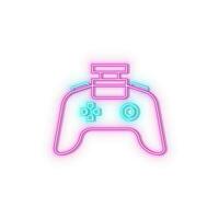 Controller device game icon brick wall and white background. vector