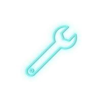 Building construction spanner icon brick wall and white background. vector