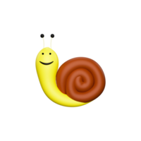 3D Rendering of Cartoon Snail Element. png