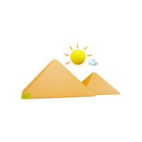 3D Rendering of Mountains With Sun, Cloud. png