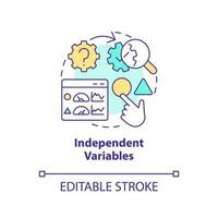 Independent variables concept icon. Causal research changeable and principles abstract idea thin line illustration. Isolated outline drawing. Editable stroke vector