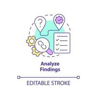 Analyze findings concept icon. Data control. How to conduct causal research abstract idea thin line illustration. Isolated outline drawing. Editable stroke vector