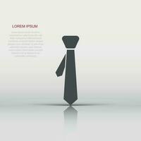 Vector tie icon in flat style. Necktie sign illustration pictogram. Tie business concept.