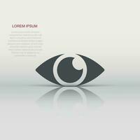 Vector eye icon in flat style. Eyeball look sign illustration pictogram. Eye business concept.