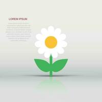 Chamomile flower vector icon in flat style. Daisy illustration on isolated background. Camomile sign concept.