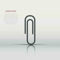 Paper clip attachment vector icon. Paperclip illustration on white isolated background. Attach file business document.