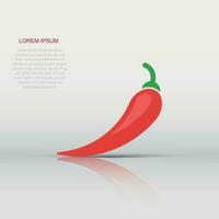 Chili pepper in flat style. Spicy peppers illustration on white isolated background. Chili paprika business concept. vector
