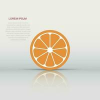 naranja Fruta vector icono en plano estilo. naranja agrios ilustración en blanco aislado antecedentes. tropical comida concepto.