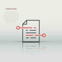 Document paper icon in flat style. Terms sheet illustration on white isolated background. Document analytics business concept. vector