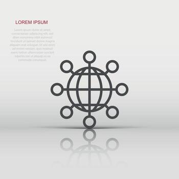 compartiendo globo icono en plano estilo. digital conectar ilustración en blanco aislado antecedentes. trabajo en equipo comunicación negocio concepto. vector