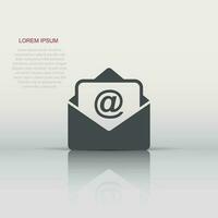 Mail envelope icon in flat style. Email message vector illustration on white isolated background. Mailbox e-mail business concept.