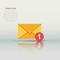 Mail envelope icon in flat style. Email message vector illustration on white isolated background. Mailbox e-mail business concept.