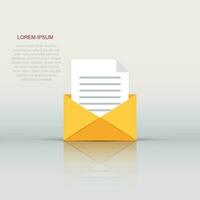 Mail envelope icon in flat style. Email message vector illustration on white isolated background. Mailbox e-mail business concept.