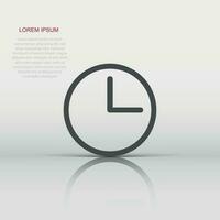 Vector clock timer icon in flat style. Watch sign illustration pictogram. Clock business concept.