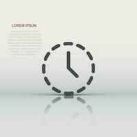 Clock time icon in flat style. Vector illustration. Business concept clock timer pictogram.