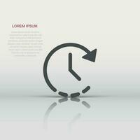 Clock time icon in flat style. Vector illustration. Business concept clock timer pictogram.