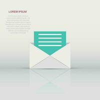 Mail envelope icon in flat style. Email message vector illustration on white isolated background. Mailbox e-mail business concept.