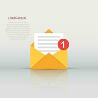 Mail envelope icon in flat style. Email message vector illustration on white isolated background. Mailbox e-mail business concept.