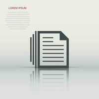 Document note icon in flat style. Paper sheet vector illustration on white isolated background. Notepad document business concept.