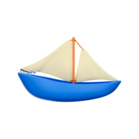 3D Render, Blue Sail Boat. png