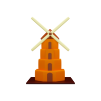 3d renderen van toren molen png