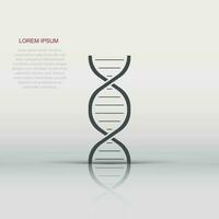 Vector dna icon in flat style. Medecine molecule sign illustration pictogram. Dna business concept.