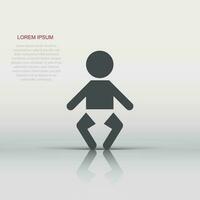 Vector baby icon in flat style. Child sign illustration pictogram. People business concept.