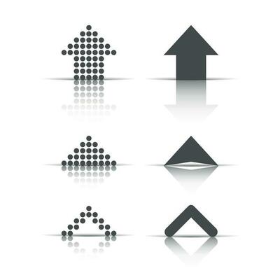 Set arrows icon. Vector illustration. Business concept arrow dotted and flat pictogram.