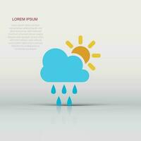 clima pronóstico icono en plano estilo. Dom con nubes ilustración en blanco aislado antecedentes. pronóstico firmar concepto. vector