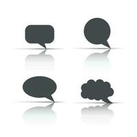 Blank empty speech bubble vector icon in flat style. Dialogue box on white isolated background. Speech message business concept.