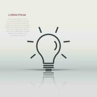Light bulb icon in flat style. Lightbulb vector illustration on white isolated background. Lamp idea business concept.