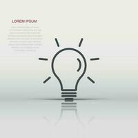 Light bulb icon in flat style. Lightbulb vector illustration on white isolated background. Lamp idea business concept.