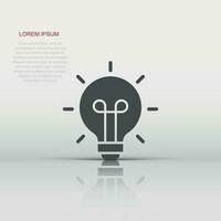 Light bulb icon in flat style. Lightbulb vector illustration on white isolated background. Lamp idea business concept.