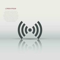 Wifi internet sign icon in flat style. Wi-fi wireless technology vector illustration on white isolated background. Network wifi business concept.