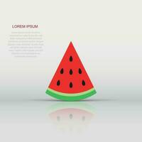 Vector watermelon fruit icon in flat style. Ripe berry sign illustration pictogram. Watermelon business concept.