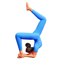 3d joven dama practicando yoga. png