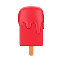 Red Ice Pop Melting 3D. png