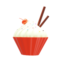 3D Render of Dessert Cupcake. png